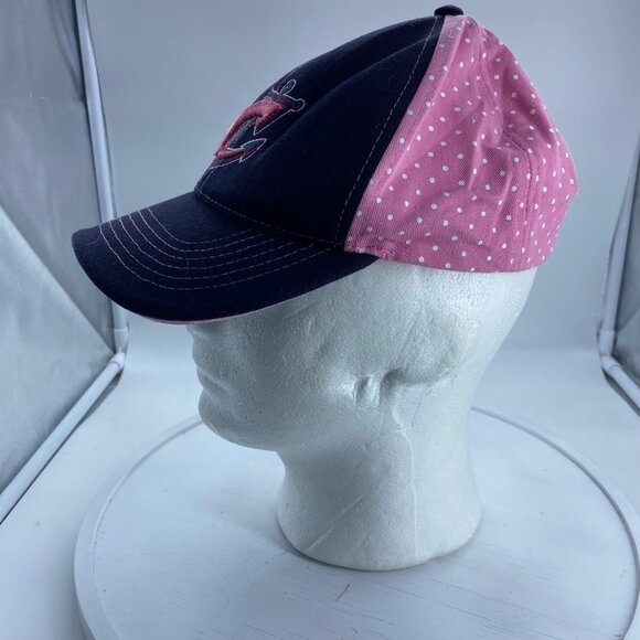 Minor League Baseball Columbus Ohio Clippers Youth Girl Hat Pink Navy Polka Dot - Picture 3 of 7